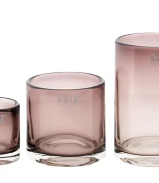 DutZ Kaarsenglas | Aubergine Transparant | H15 x D10 cm