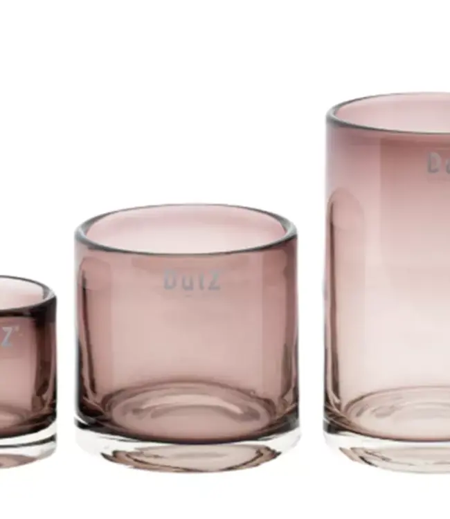 DutZ Kaarsenglas | Aubergine Transparant | 3 Maten!