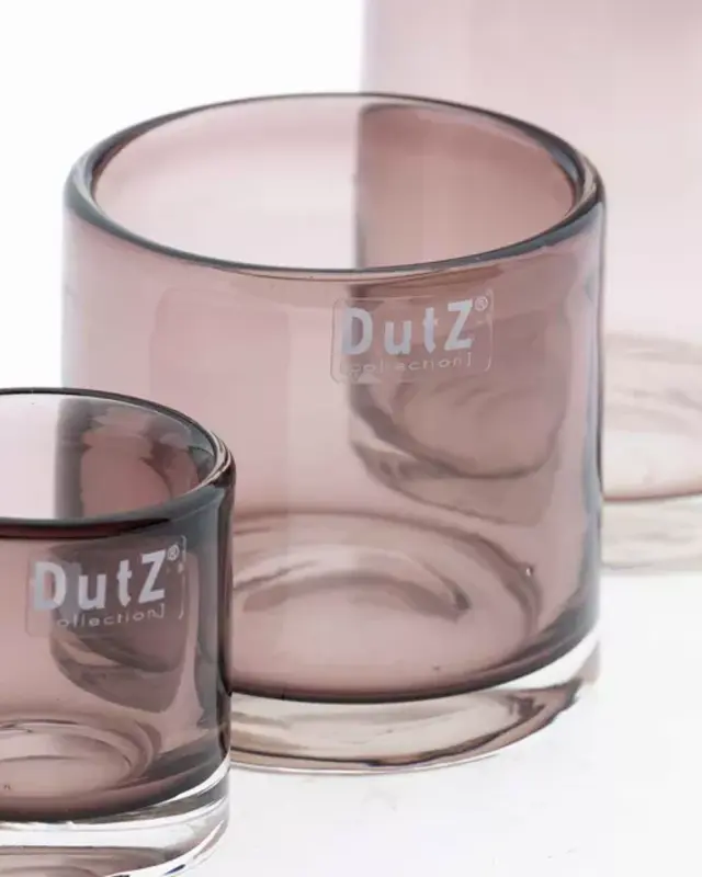 DutZ Kaarsenglas | Aubergine Transparant | H15 x D10 cm