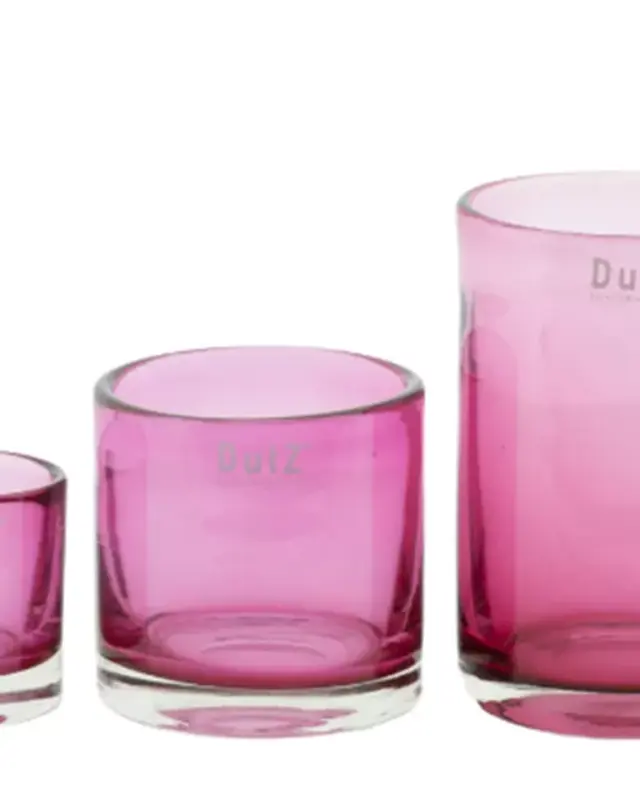 DutZ Kaarsenglas | Fuchsia Transparant | 3 Maten!