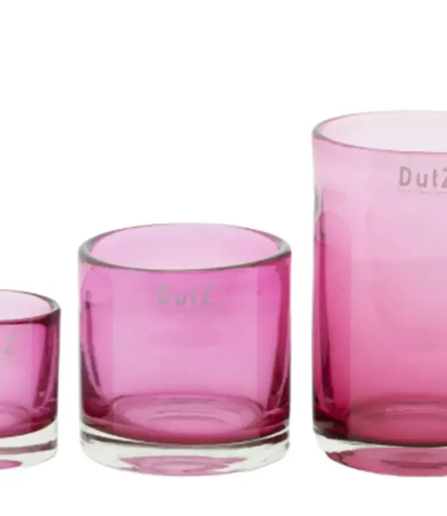 DutZ Kaarsenglas | Fuchsia Transparant | 3 Maten!