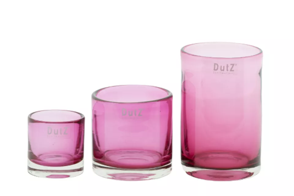 DutZ Kaarsenglas | Fuchsia Transparant | 3 Maten!