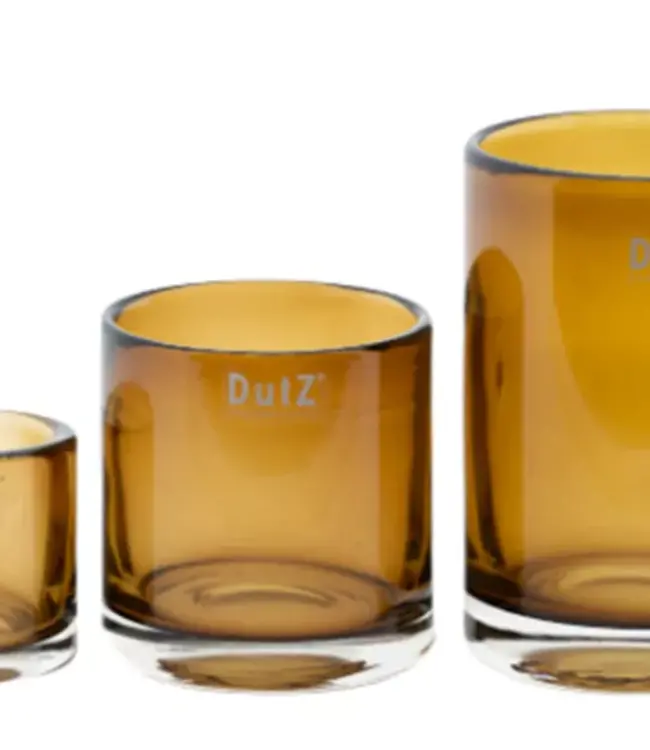 DutZ Kaarsenglas | Amber Transparant | 3 Maten!
