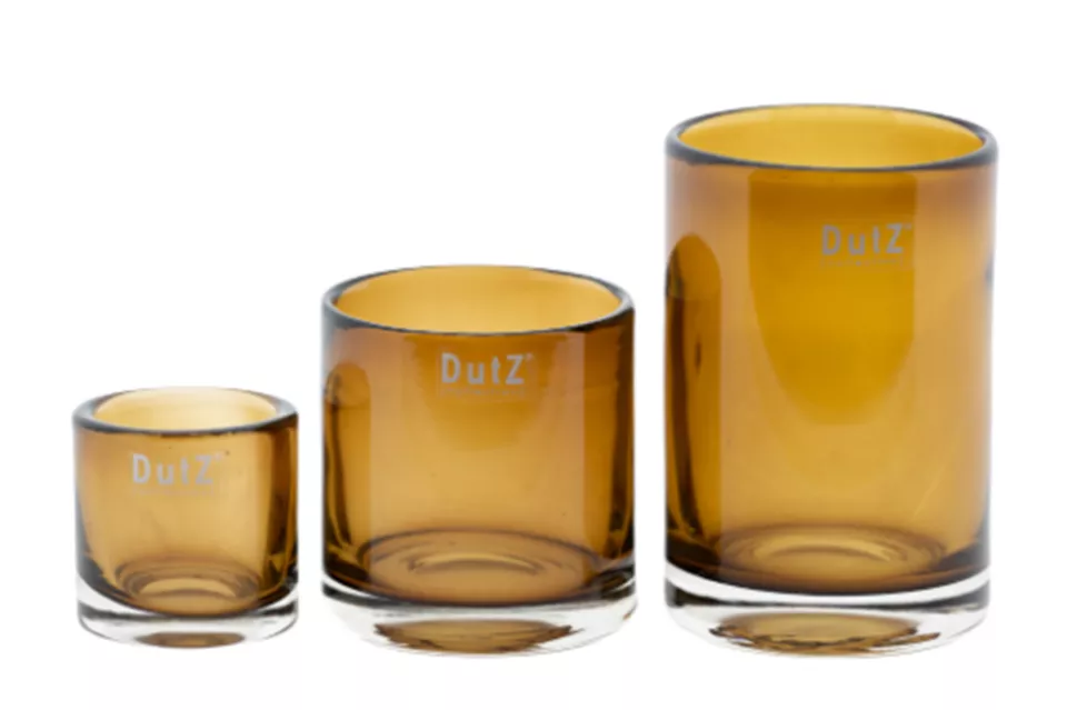 DutZ Kaarsenglas | Amber Transparant | 2 Maten!