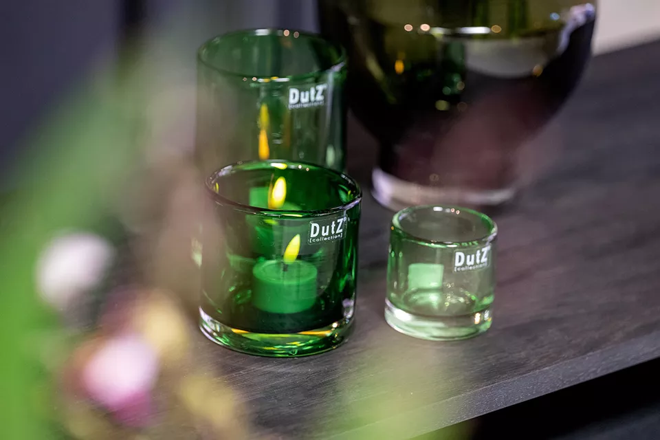 DutZ Kaarsenglas | Groen Transparant | 3 Maten!