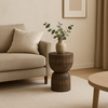 Kruk/Bijzettafeltje Hout Japandi H42xB28 Cm