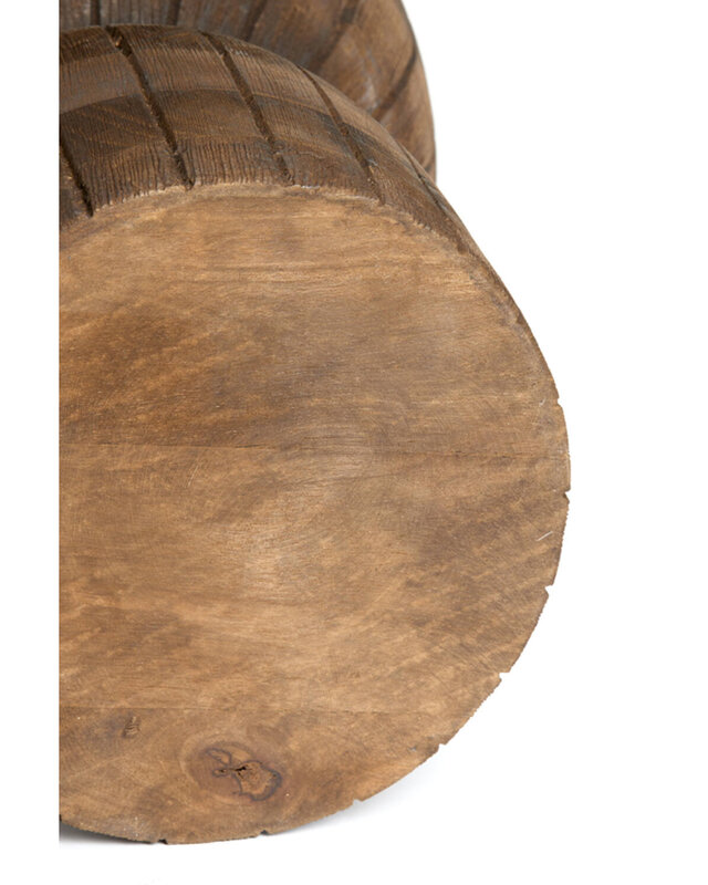 Rene Houtman Kruk/Bijzettafeltje Hout Japandi H42xB28 Cm