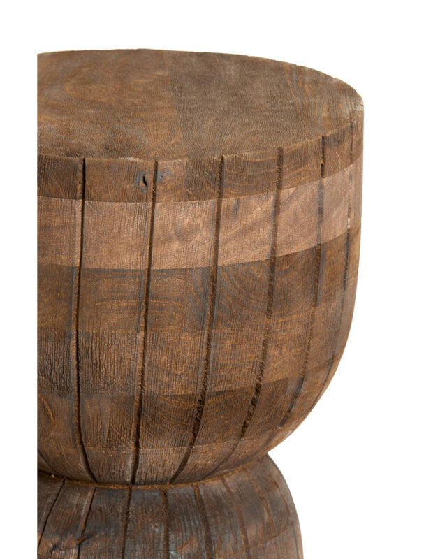 Rene Houtman Kruk/Bijzettafeltje Hout Japandi H42xB28 Cm