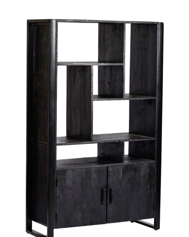 Livingfurn Norris Vakkenkast 180x110x43 cm Zwart