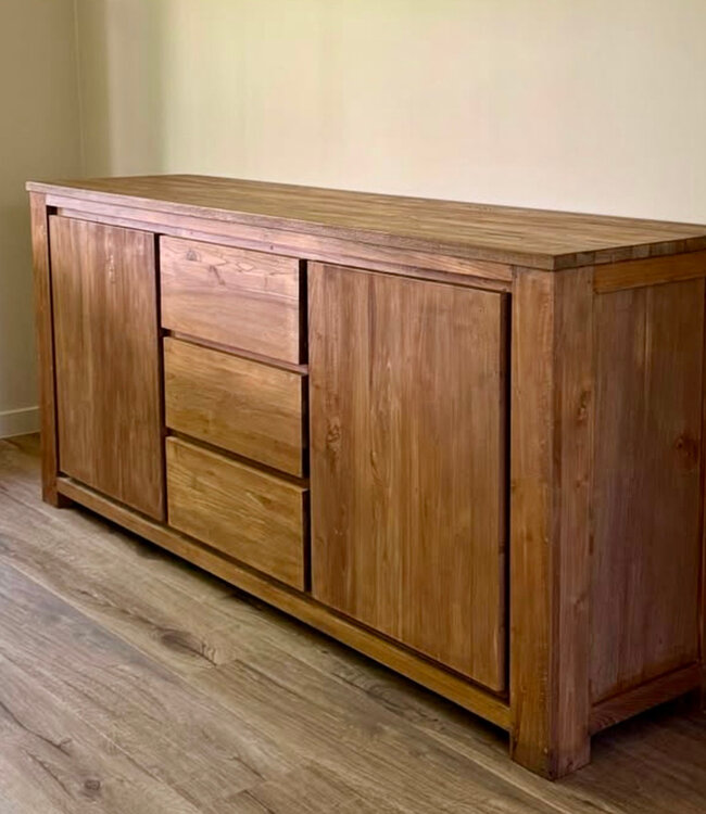 Livingfurn DK Lierop Wandtafel Teakhout H90xB200xD50 cm