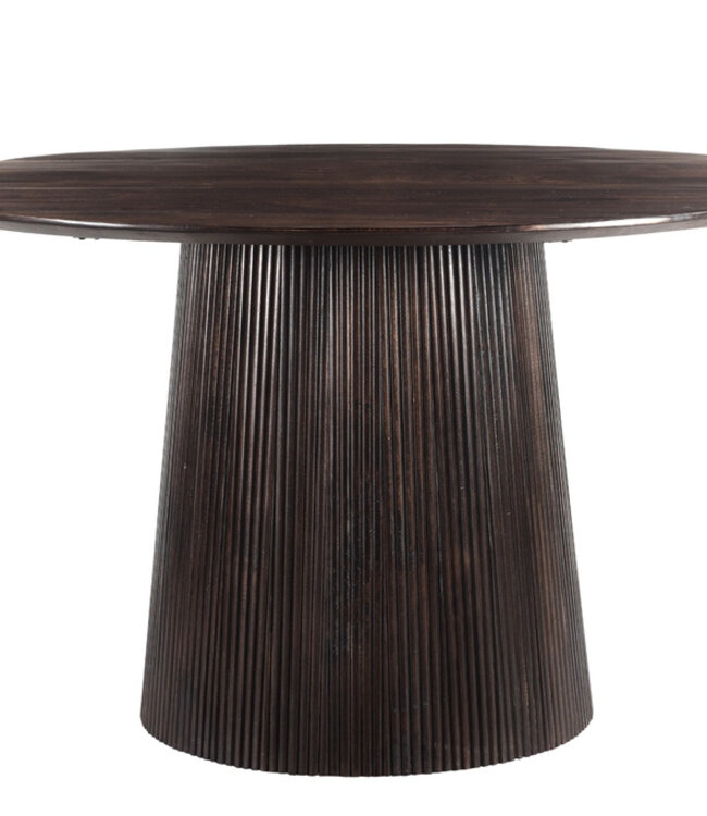 Livingfurn Salvator Eetkamertafel Rond Organisch Walnoot 130x76 cm