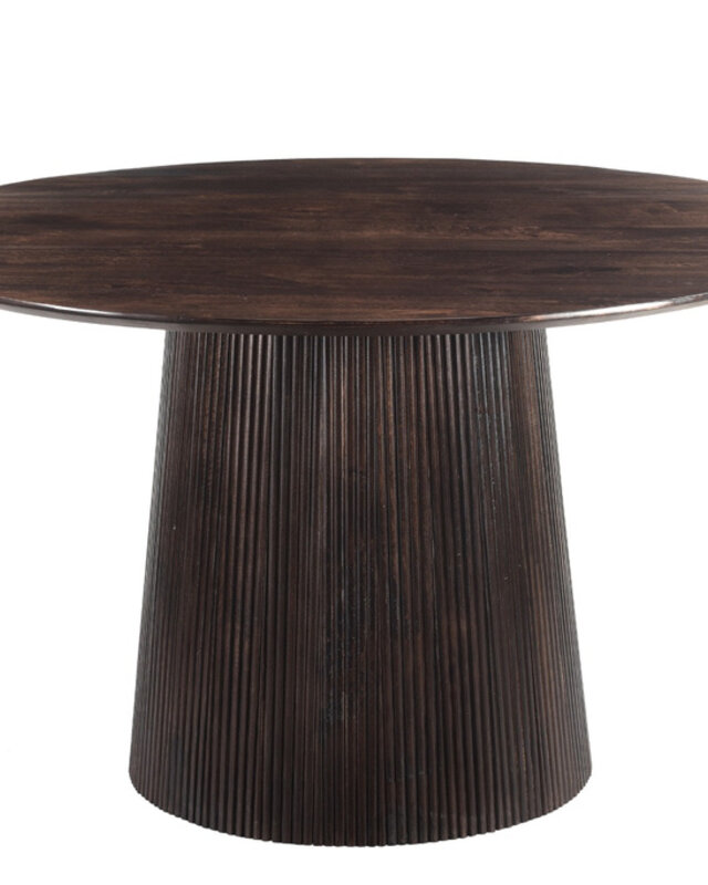 Livingfurn Salvator Eetkamertafel Rond Organisch Walnoot 130x76 cm