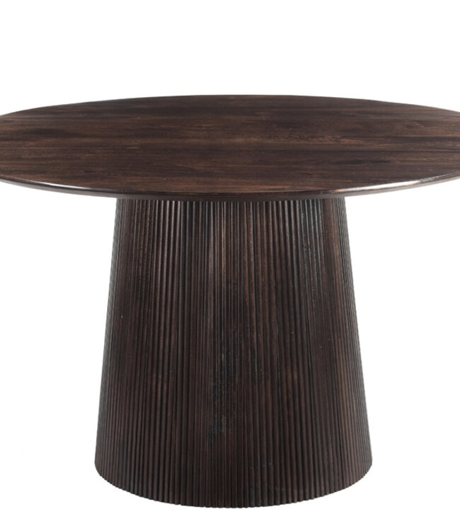 Livingfurn Salvator Eetkamertafel Rond Organisch Walnoot 130x76 cm