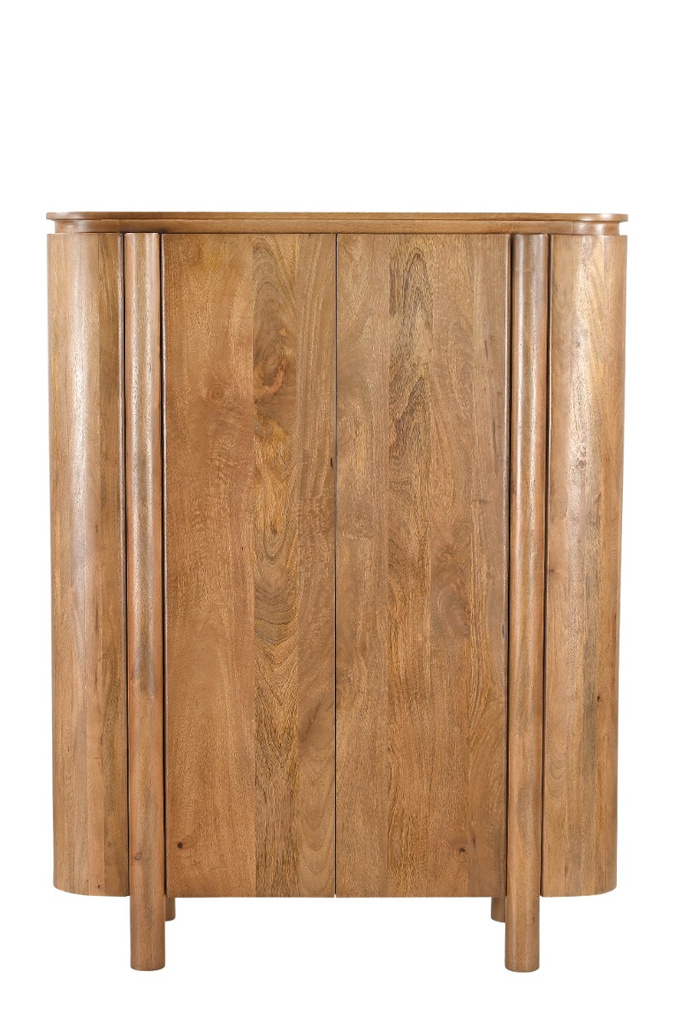 Livingfurn Salano Bruin Kast 2-Deurs Ronde Zijkanten 150x116x43 cm