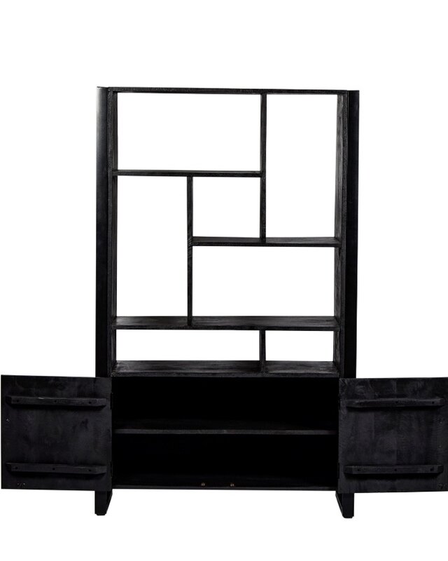 Livingfurn Norris Vakkenkast 180x110x43 cm Zwart