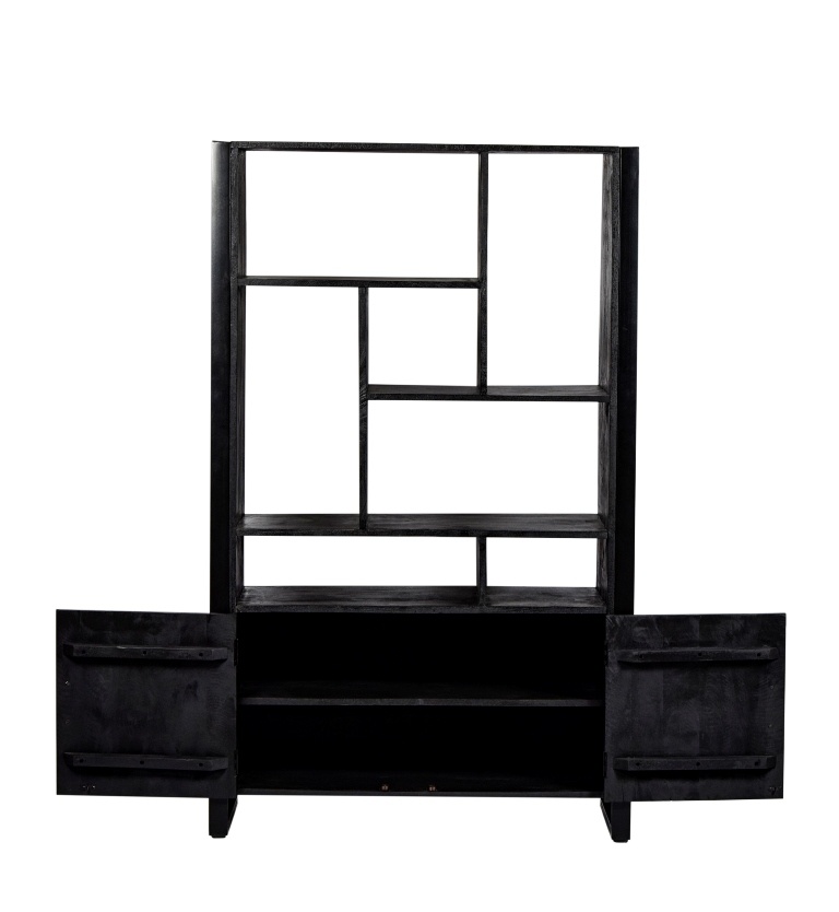 Livingfurn Norris Vakkenkast 180x110x43 cm Zwart