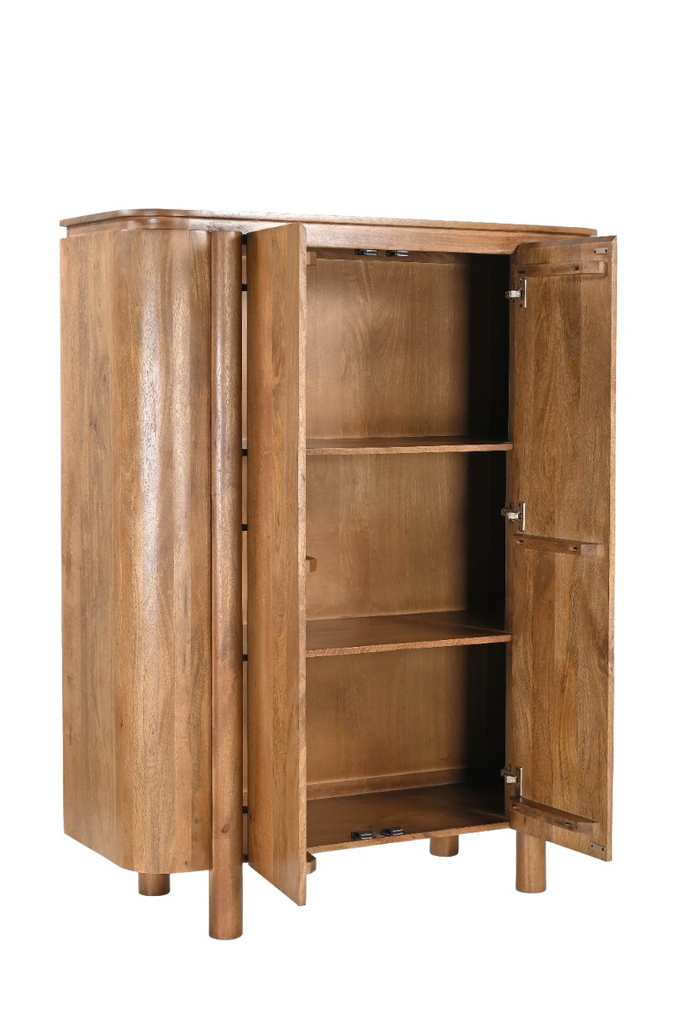 Livingfurn Salano Bruin Kast 2-Deurs Ronde Zijkanten 150x116x43 cm