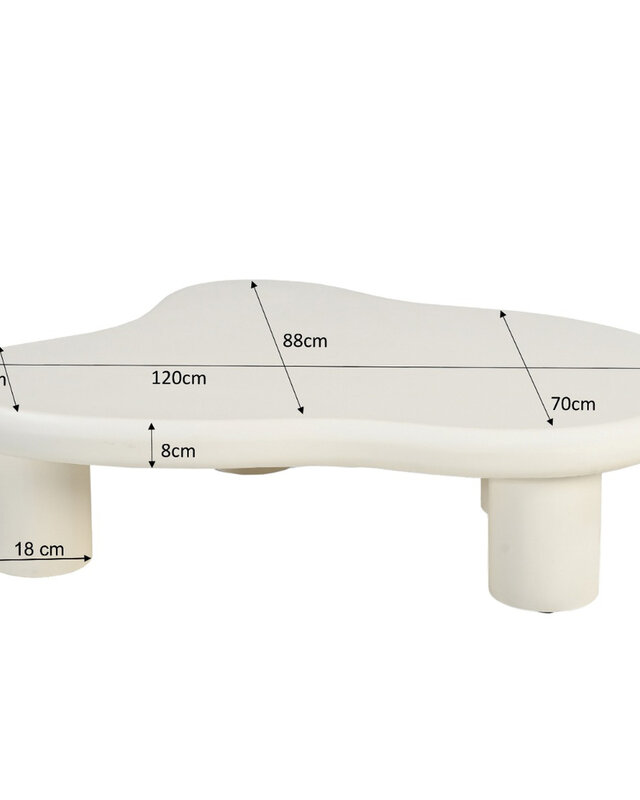 Brix Brix Salontafel Beton Cir? Organisch 120x88x30 Cm