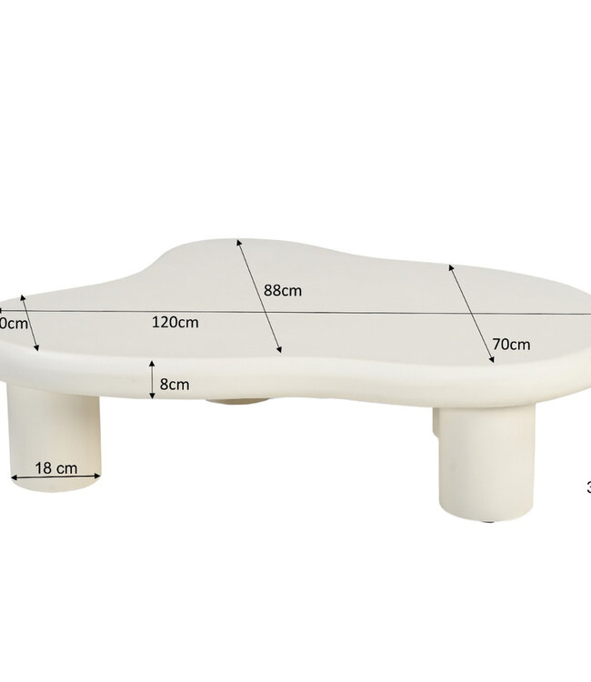 Brix Brix Salontafel Beton Ciré Organisch 120x88x30 Cm