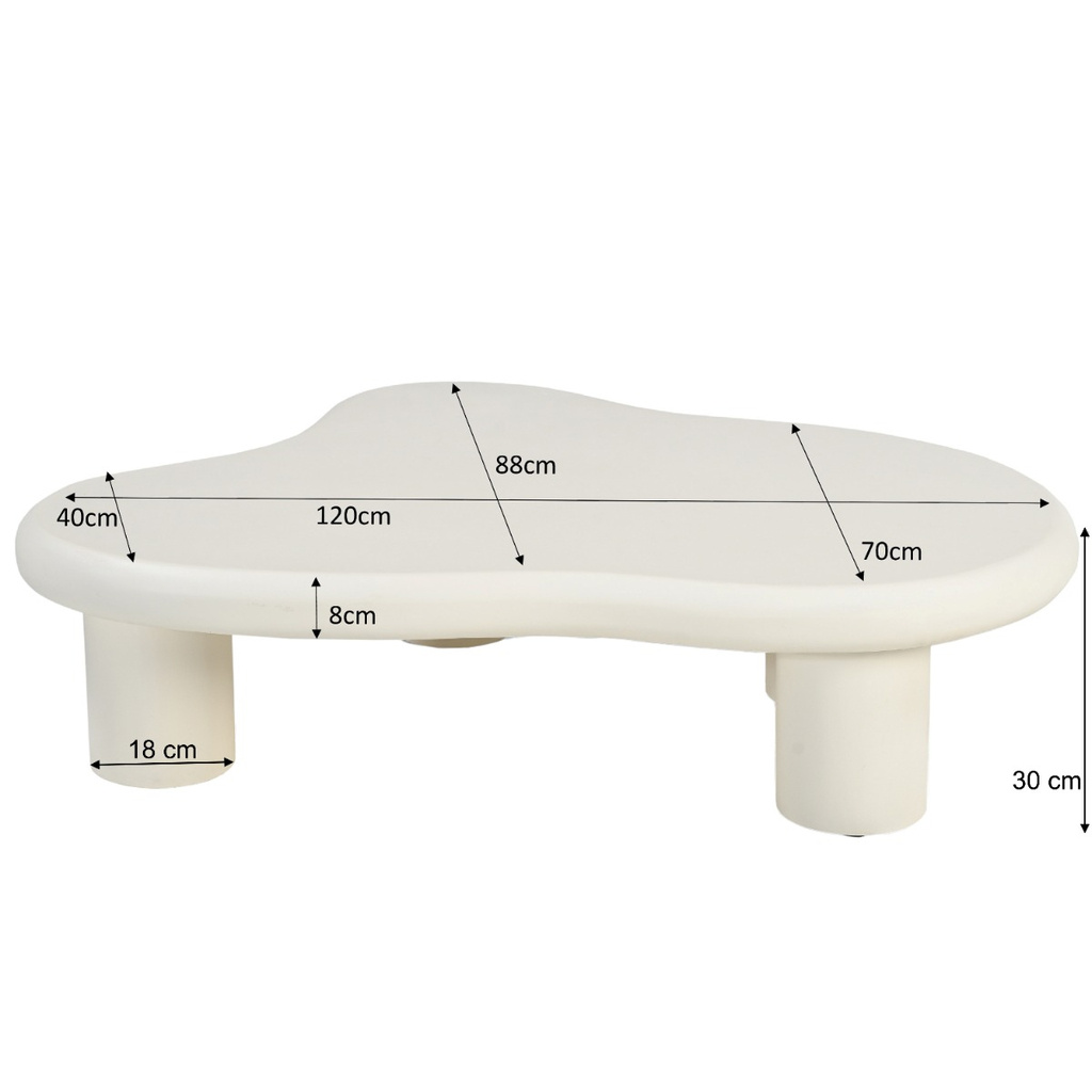 Brix Brix Salontafel Beton Cir? Organisch 120x88x30 Cm
