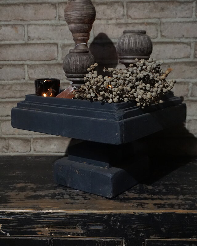 Rene Houtman Houten Tray Op Voet | Vierkant
