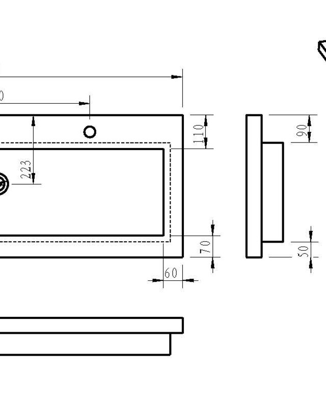 Wiesbaden Raw wastafel enkel met 2 kraangaten 120x46x5 cm hardsteen gezoet