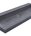 Wiesbaden Raw wastafel enkel met 2 kraangaten 120x46x5 cm hardsteen gezoet