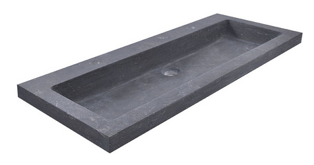 Wiesbaden Raw wastafel enkel met 2 kraangaten 120x46x5 cm hardsteen gezoet