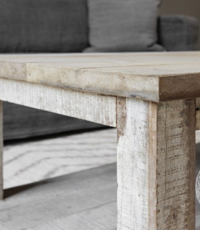 Be-Uniq Salontafel Met Plank | Oud Hout | H46 x B120 x D70 cm