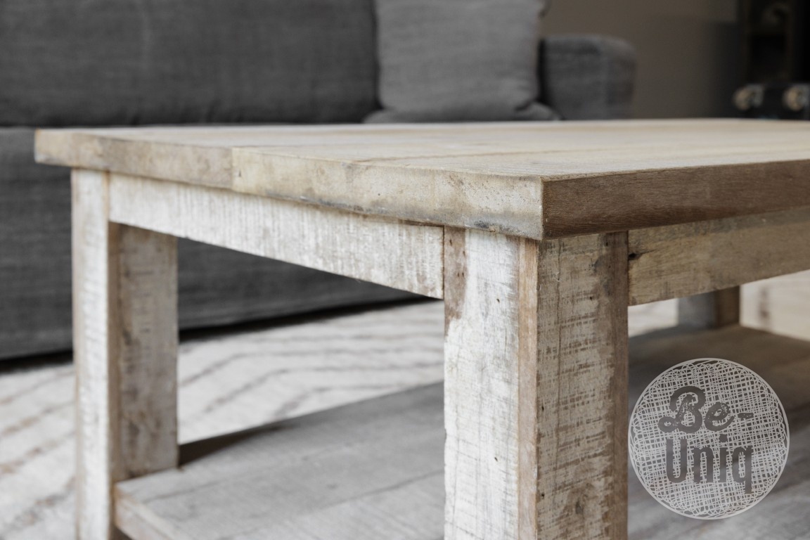 Be-Uniq Salontafel Met Plank | Oud Hout | H46 x B120 x D70 cm