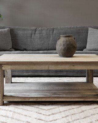 Be-Uniq Salontafel Met Plank | Oud Hout | H46 x B120 x D70 cm