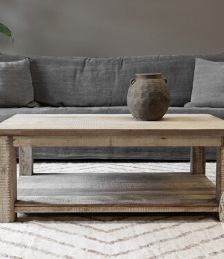 Be-Uniq Salontafel Met Plank | Oud Hout | H46 x B120 x D70 cm