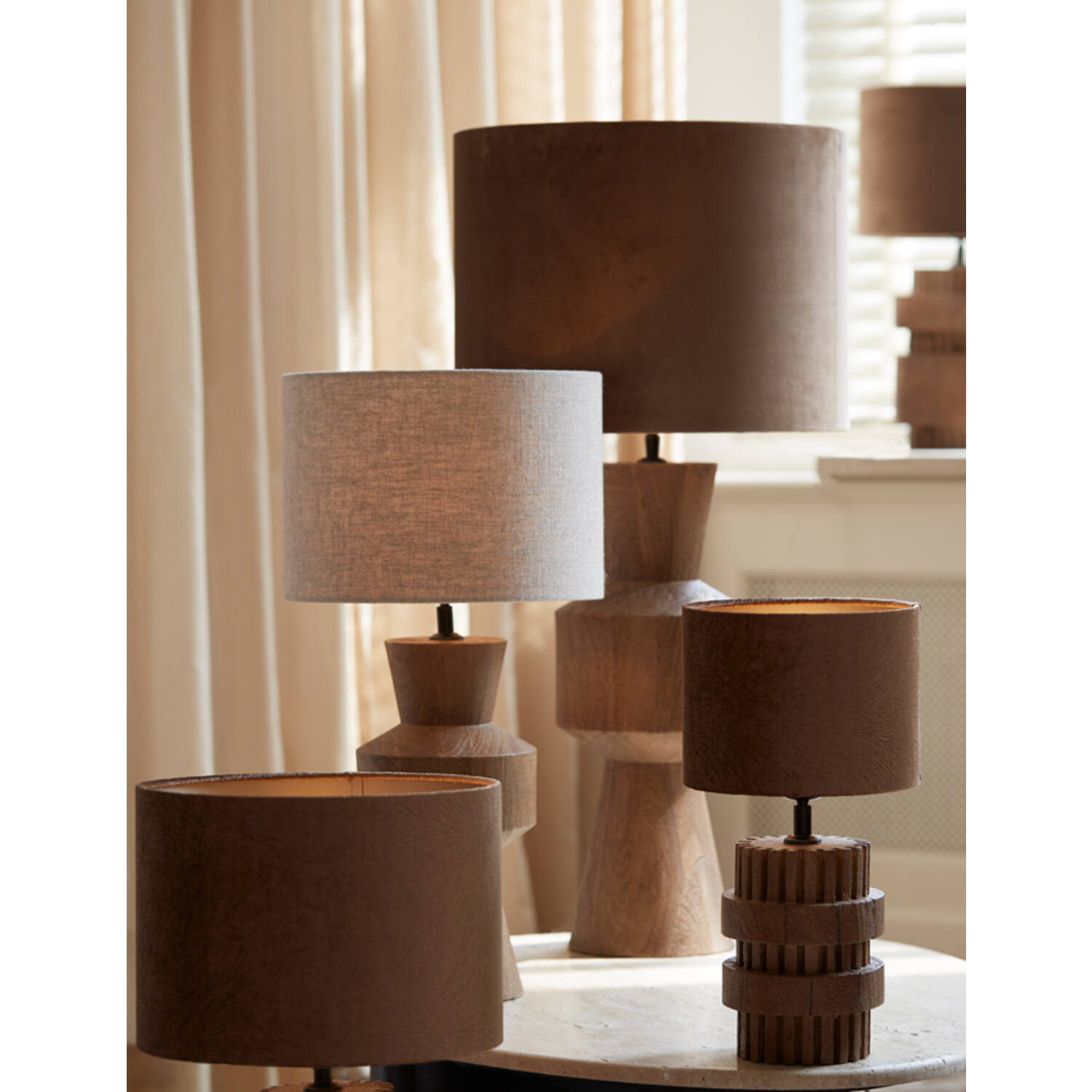 Light&Living Lampenkap Lubis | Cilinder | Bruin | 5 Maten