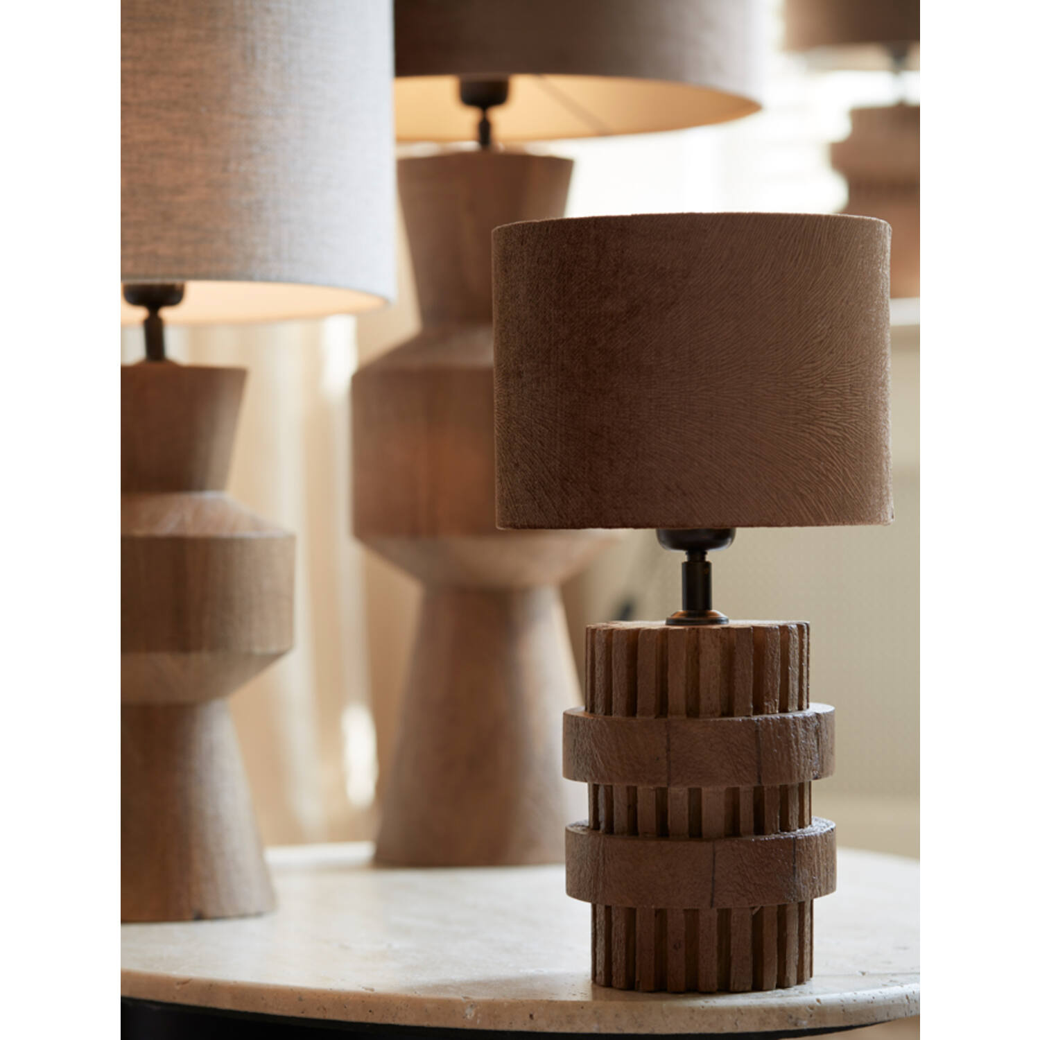 Light&Living Lampenkap Lubis | Cilinder | Bruin | 5 Maten