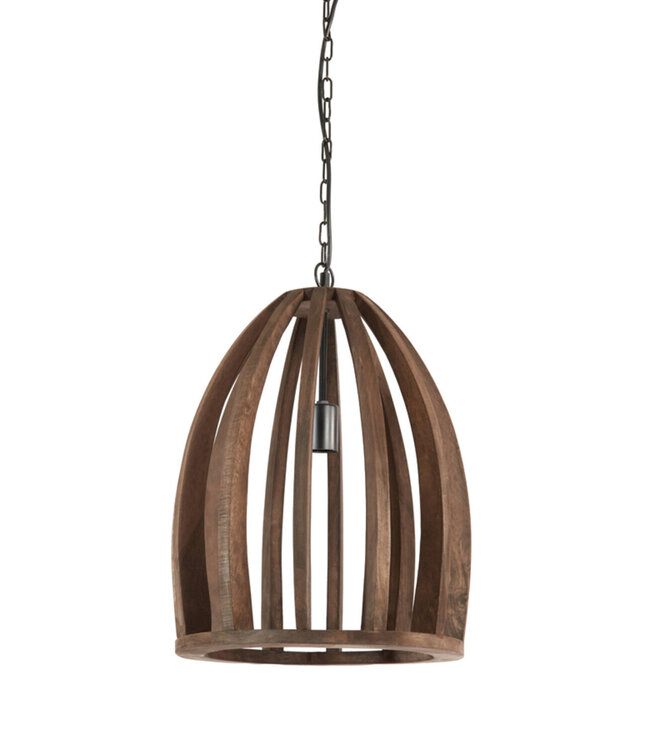 Light&Living Hanglamp Haranka | Hout | Chocolade Bruin | H46 x D38 cm