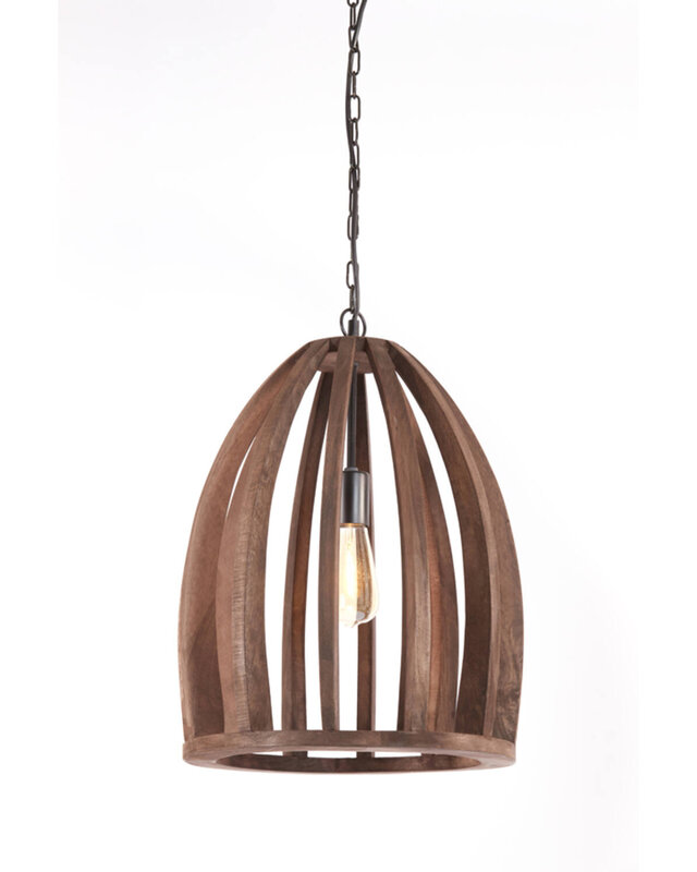 Light&Living Hanglamp Haranka | Hout | Chocolade Bruin | H46 x D38 cm