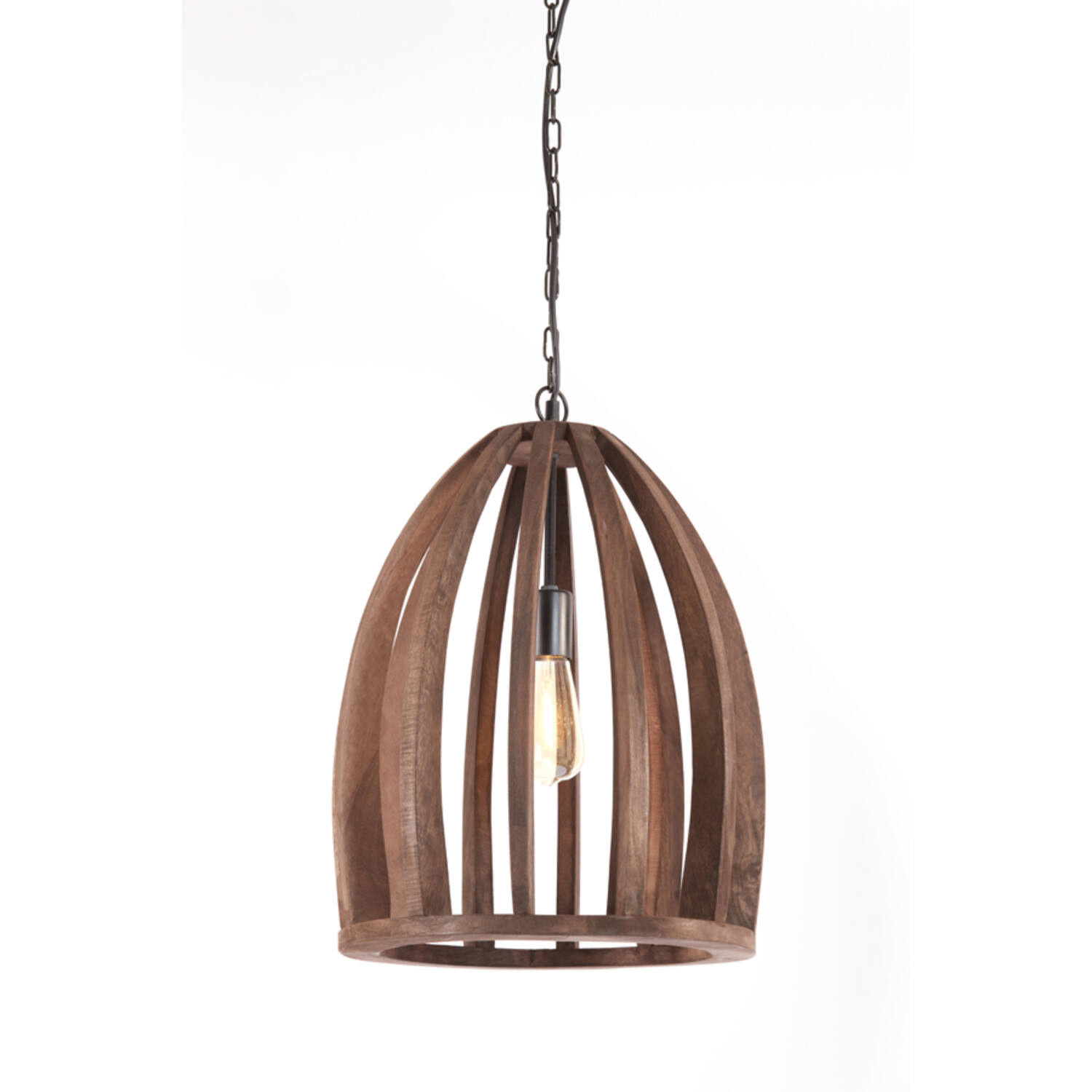 Light&Living Hanglamp Haranka | Hout | Chocolade Bruin | H46 x D38 cm