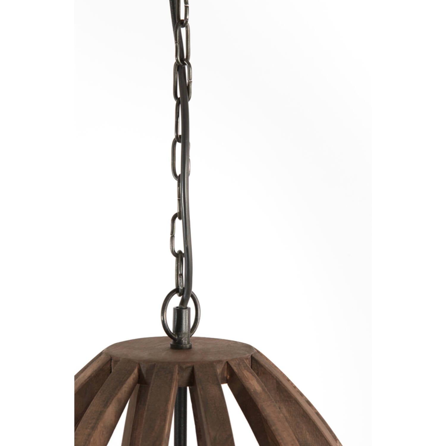 Light&Living Hanglamp Haranka | Hout | Chocolade Bruin | H46 x D38 cm