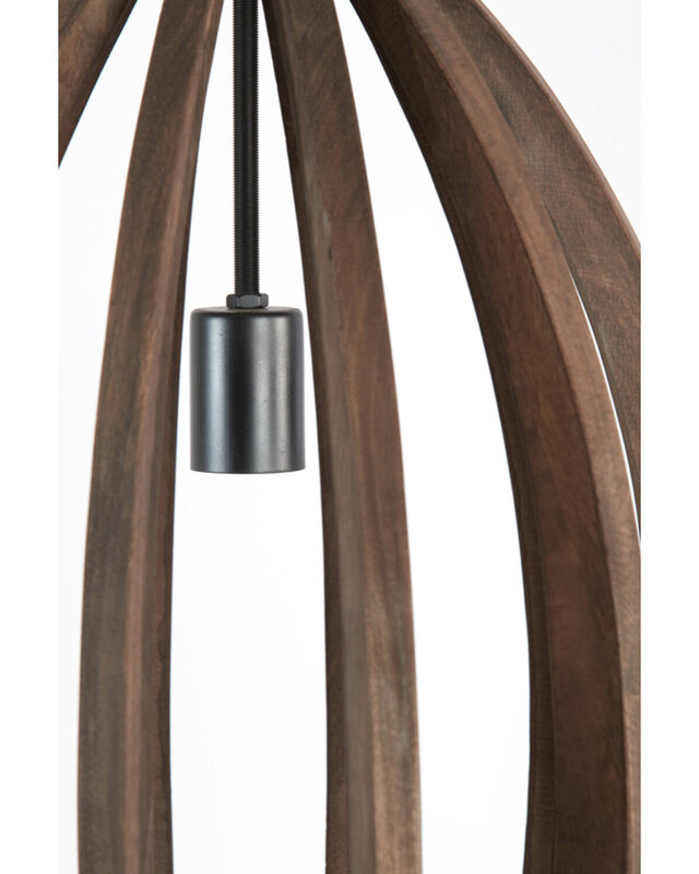 Light&Living Hanglamp Haranka | Hout | Chocolade Bruin | H46 x D38 cm