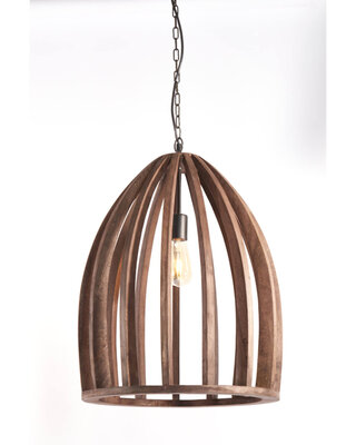 Light&Living Hanglamp Haranka | Hout | Chocolade Bruin | H56 x D47 cm