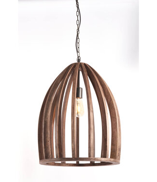 Light&Living Hanglamp Haranka | Hout | Chocolade Bruin | H56 x D47 cm