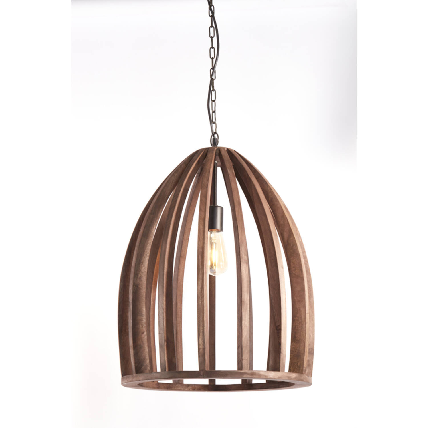 Light&Living Hanglamp Haranka | Hout | Chocolade Bruin | H56 x D47 cm