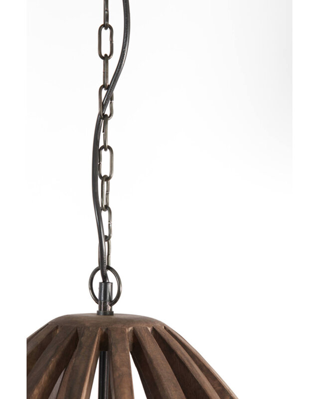 Light&Living Hanglamp Haranka | Hout | Chocolade Bruin | H56 x D47 cm