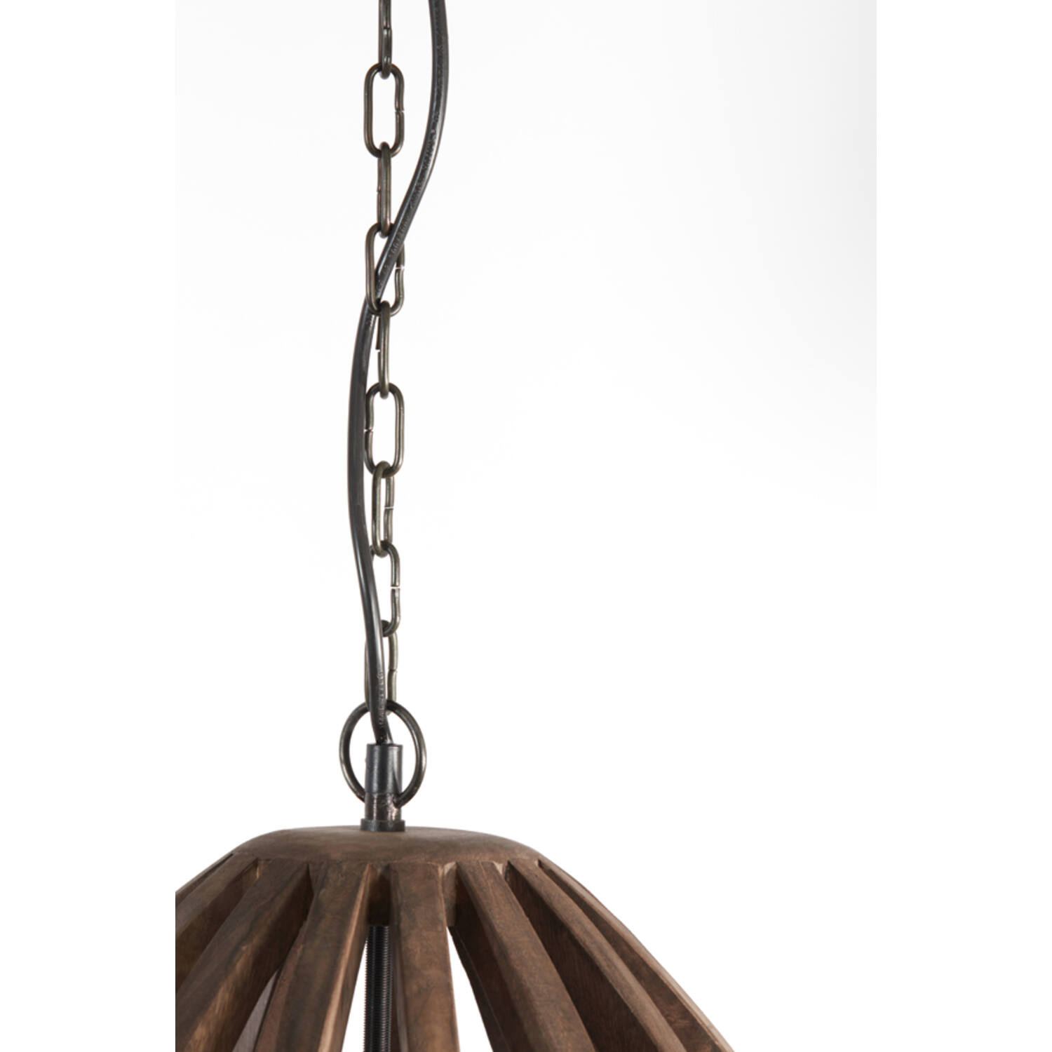 Light&Living Hanglamp Haranka | Hout | Chocolade Bruin | H56 x D47 cm