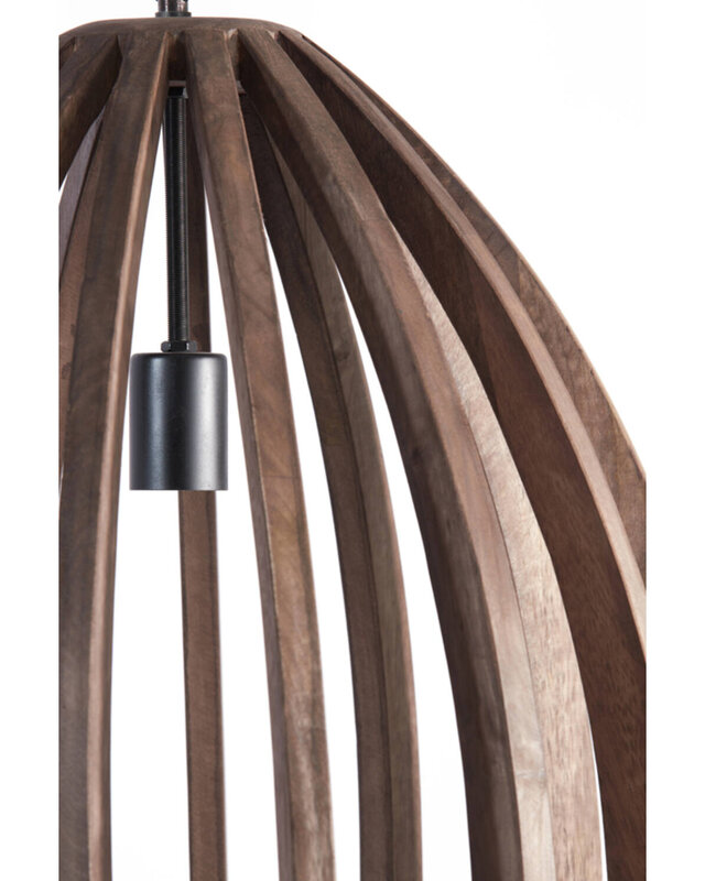 Light&Living Hanglamp Haranka | Hout | Chocolade Bruin | H56 x D47 cm