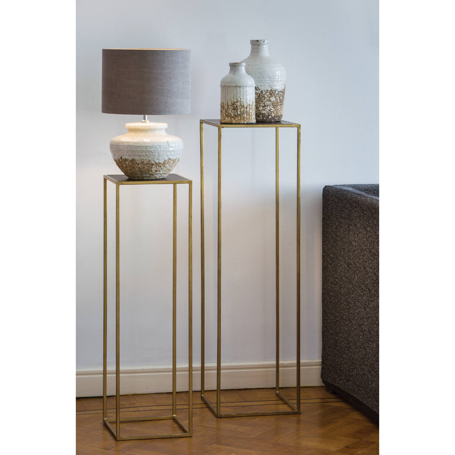 Light&Living Lampenkap Cilinder | Dark Linen | Verschillende Maten