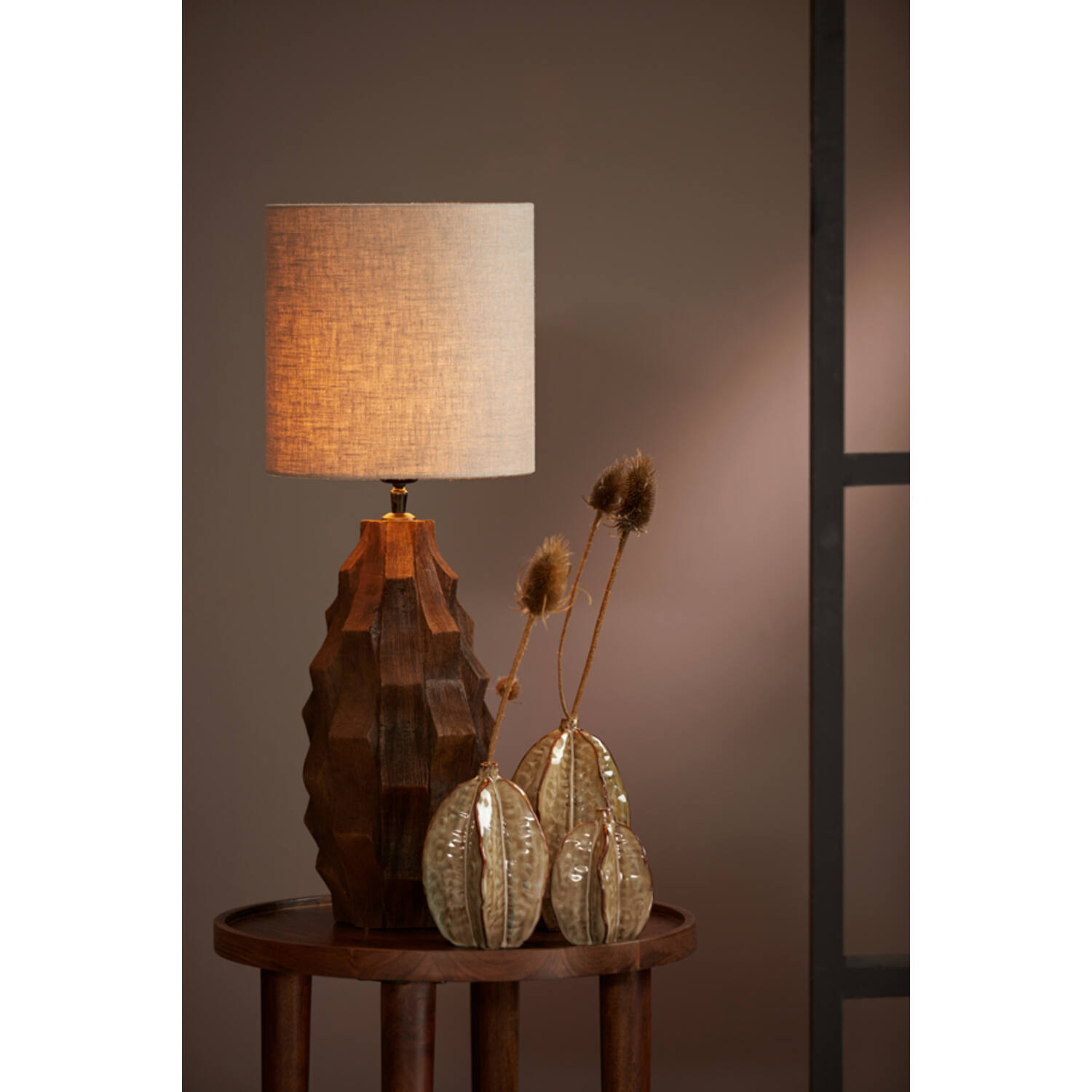 Light&Living Lampenkap Cilinder | Dark Linen | Verschillende Maten