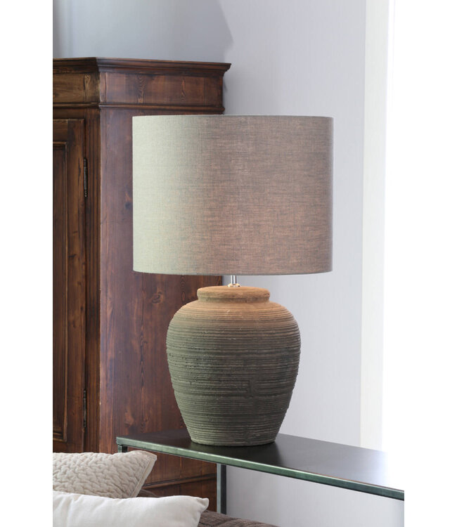 Light&Living Lampenkap Cilinder | Dark Linen | Verschillende Maten