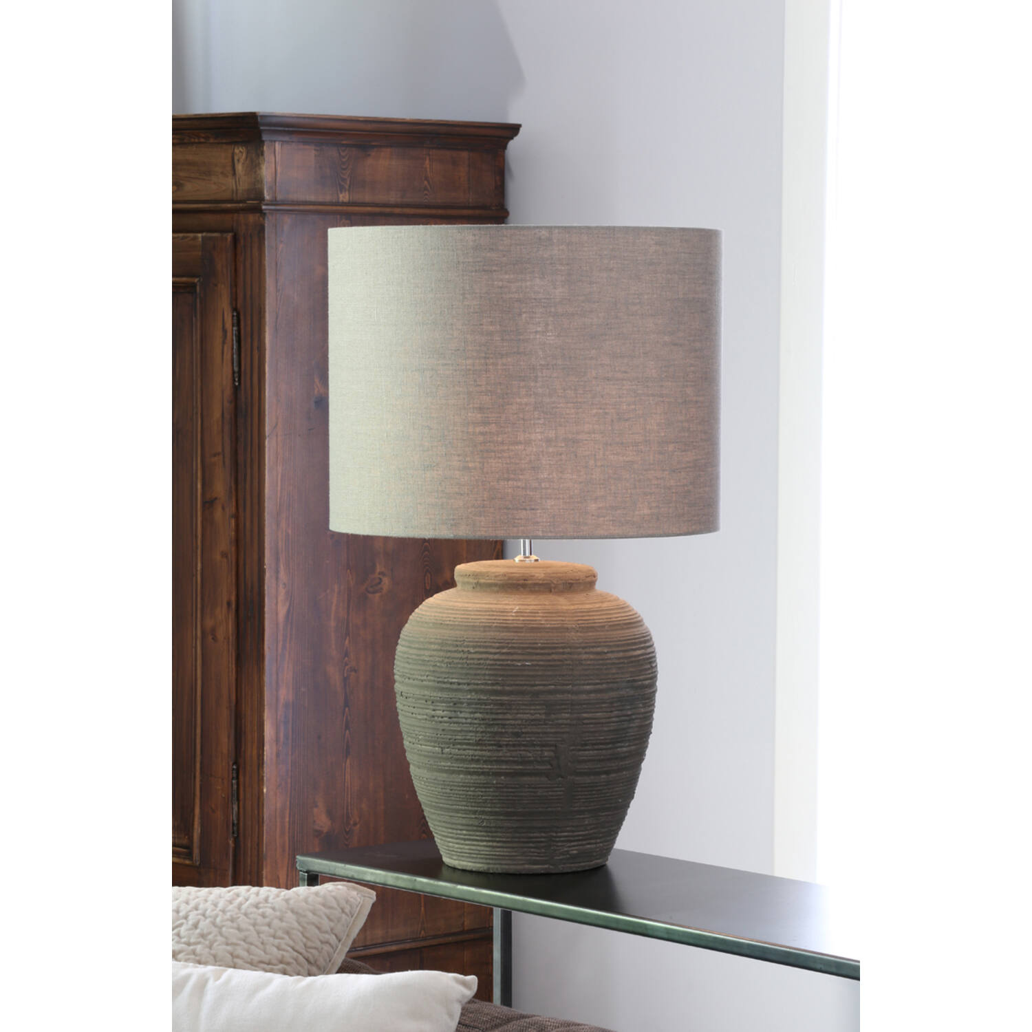 Light&Living Lampenkap Cilinder | Dark Linen | Verschillende Maten
