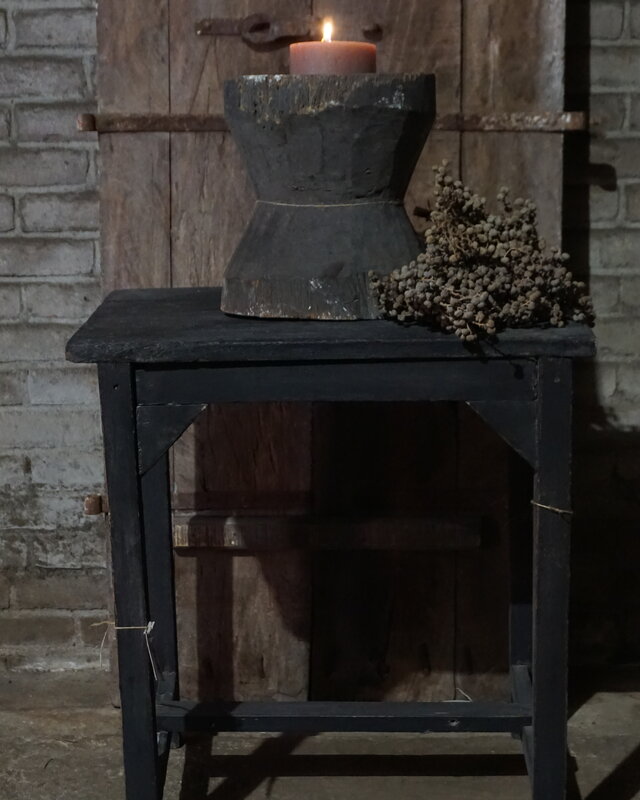 Rene Houtman Houten Bijzettafel | Zwart | H63 x B57 x D39 cm